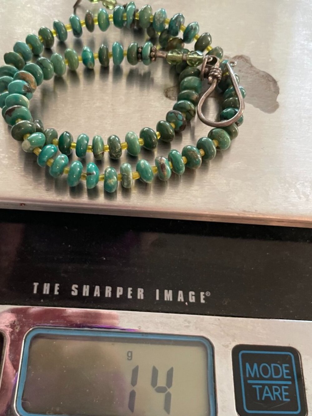 Vintage Necklace Turquoise Native ? Choker 15" 14 grams Retro 70s 60s Handmade - Picture 8 of 9
